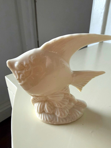 White glossy ceramic fish - glossy,