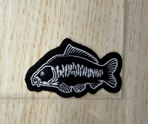 Black white carp - fish, drawing