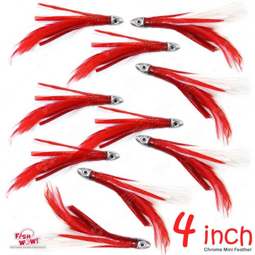10pcs mini tuna feather - 4",