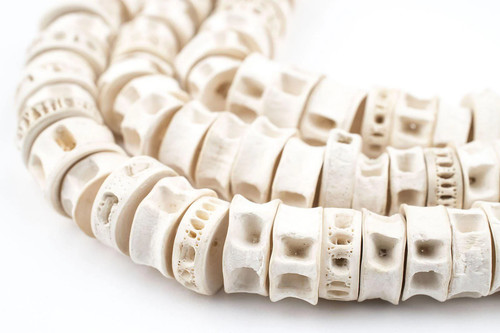 Fish bone beads 16mm - bone, 12-16mm