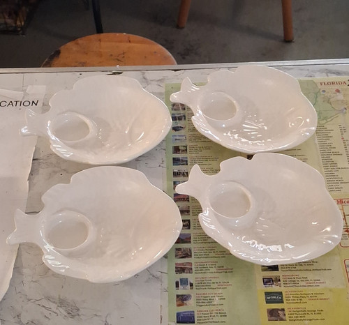 Set ceramic snack plates - of,