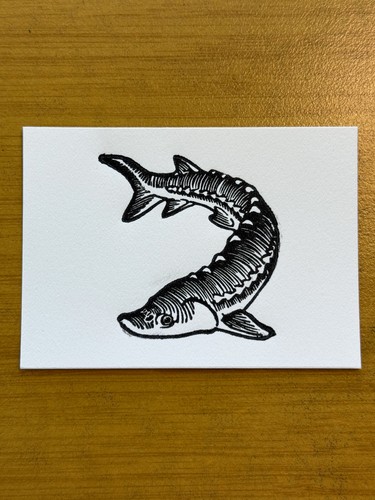 Mini linoleum print aceo - linoleum,